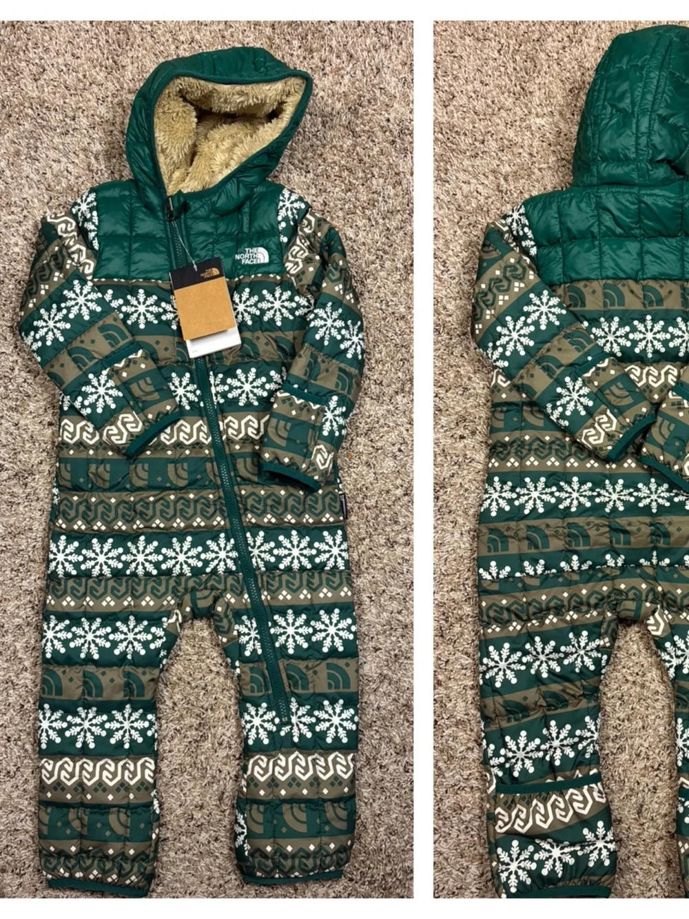 NWTs North Face Infant Eco Bunting Thermoball Hooded Snow Ski Suit
